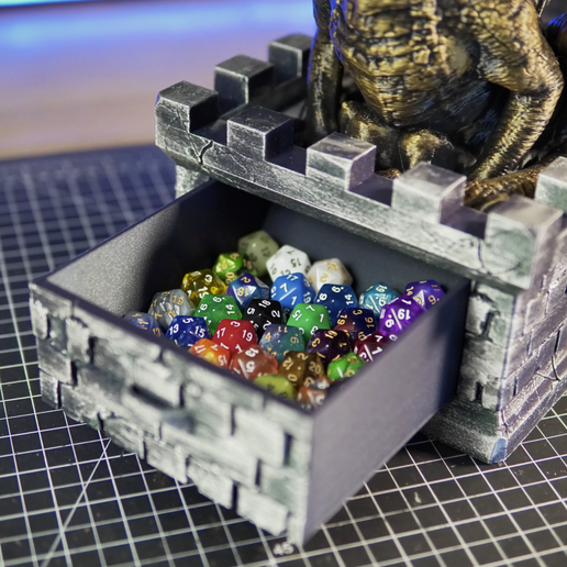 🐉 The Dragon Vault Dice Tower SupportFree 3D Print Hidden